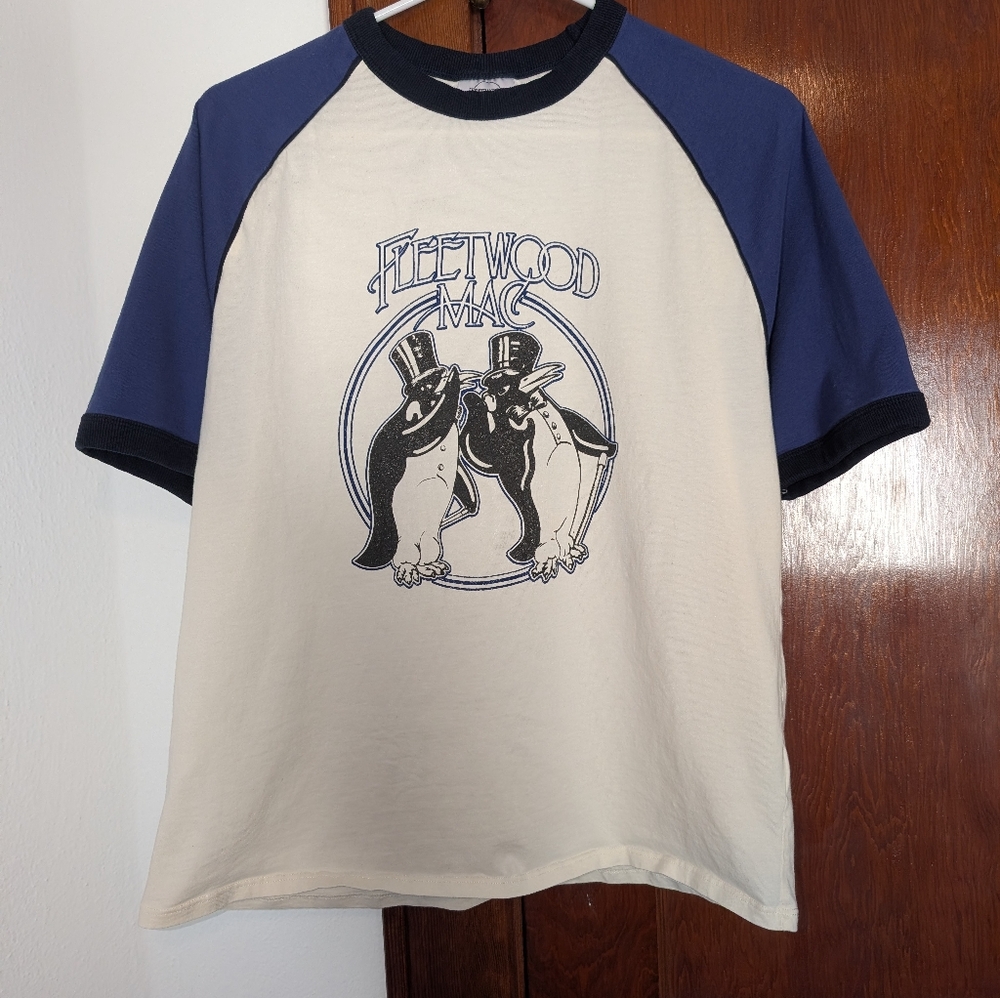 Cotton On Cream and Blue Graphic Tee